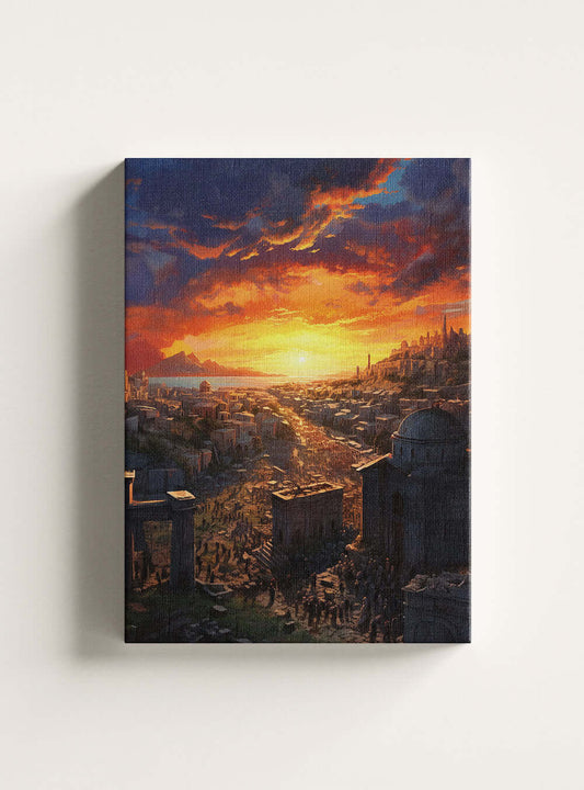 Romans 14:8 Sunset Canvas - Bible Verse Art Print