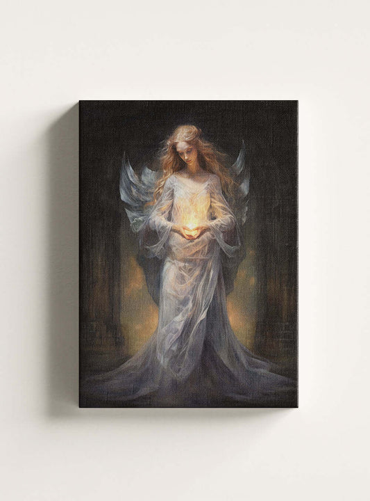 Romans 5:5 Angelic Figure – Christian Artwork Canvas Print