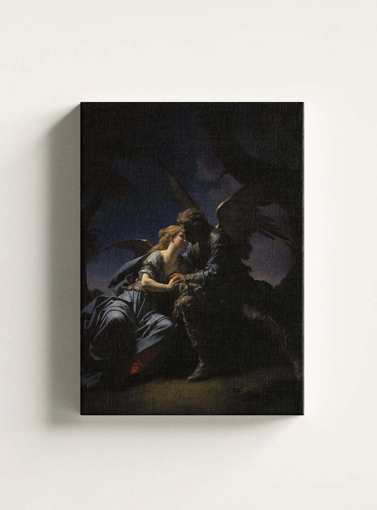 Romans 5:8 Angelic Scene Christian Art Canvas Print