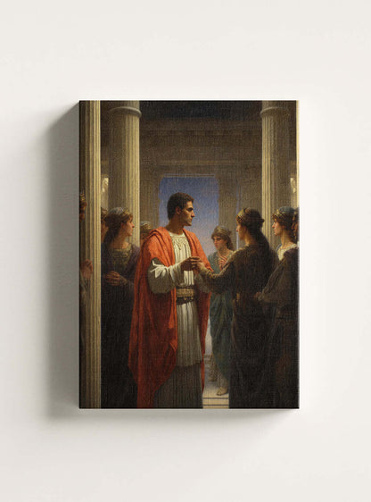 Romans 8:5 Classical Scene - Scripture Art Canvas Print