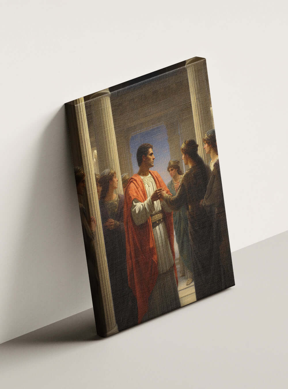 Romans 8:5 Classical Scene - Scripture Art Canvas Print