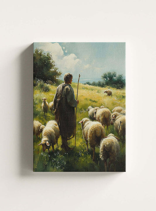 Sacred Art John 11:25 Pastoral Shepherd Christian Canvas Print