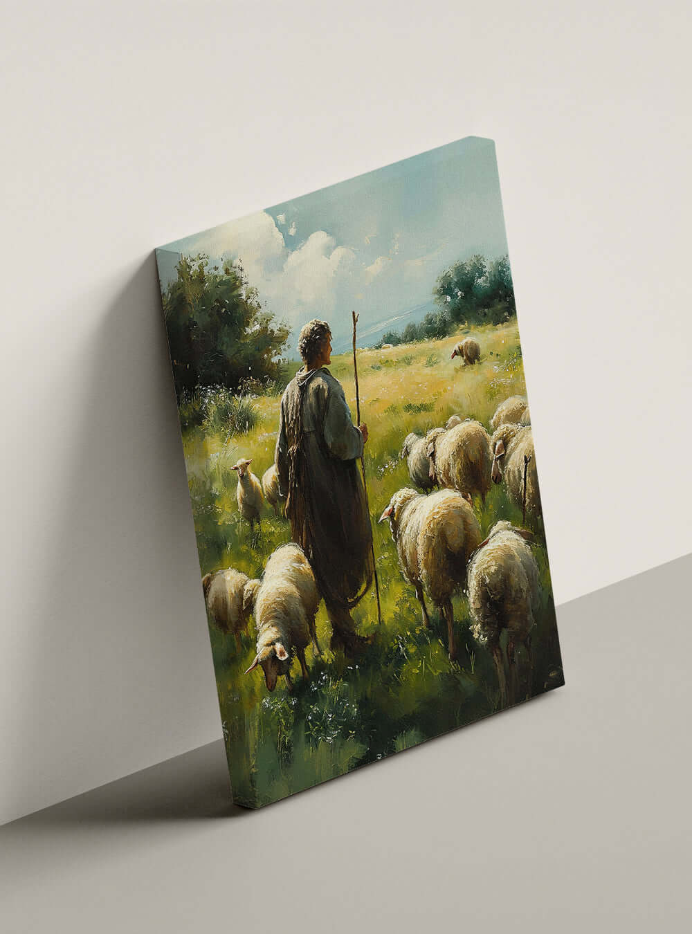 Sacred Art John 11:25 Pastoral Shepherd Christian Canvas Print