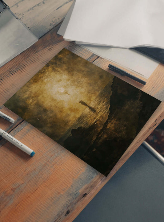 Sacred Art Vintage Serenity Cross Poster - Psalm 46:10 Print