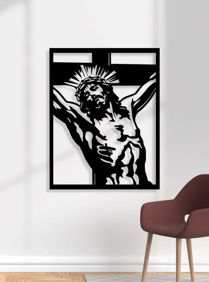 Sacred Silhouette of Jesus Christian Home Decor Metal Wall Art