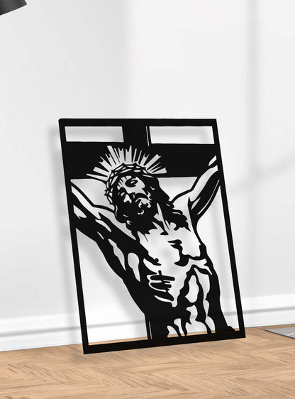 Sacred Silhouette of Jesus Christian Home Decor Metal Wall Art