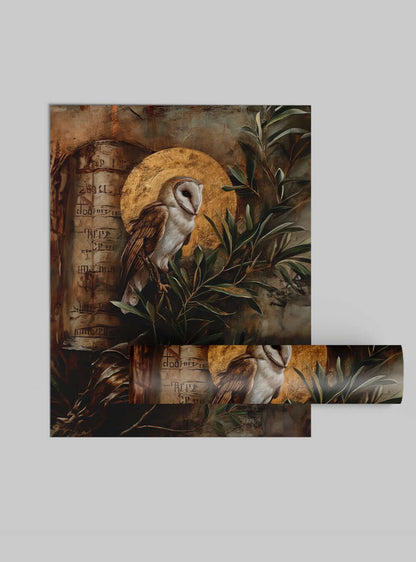 Seek Wisdom Neoclassical Owl Religious Painting Poster Print by Holysteller