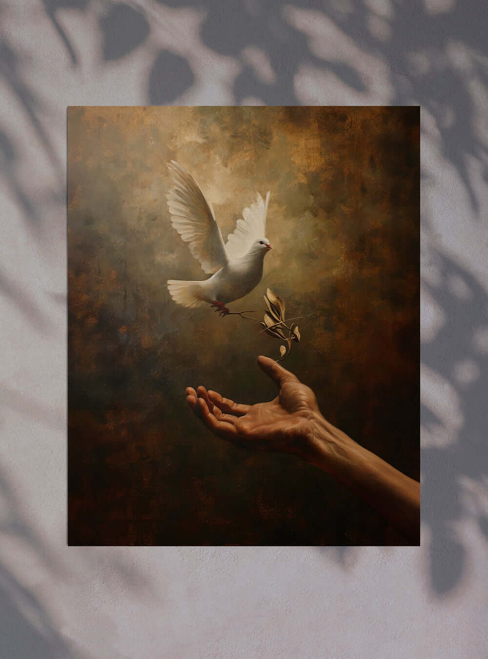 Show the Fellowship of Christian Artwork with Inspirational Dove & Olive Branch Bible Poster Print