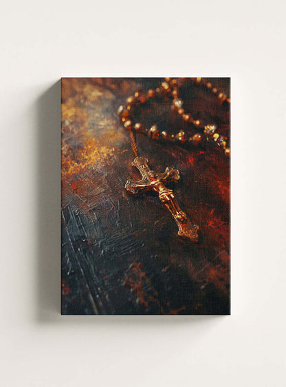 Spiritual Depth Christian Neoclassical Crucifix Canvas Art