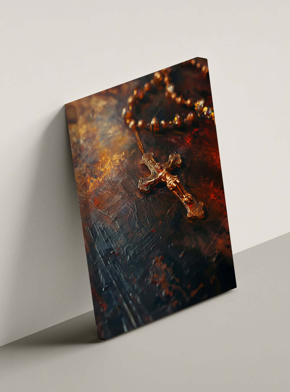 Spiritual Depth Christian Neoclassical Crucifix Canvas Art