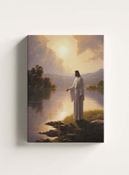 Sunrise Scene of Romans 8:28 | Bible Art Canvas Print