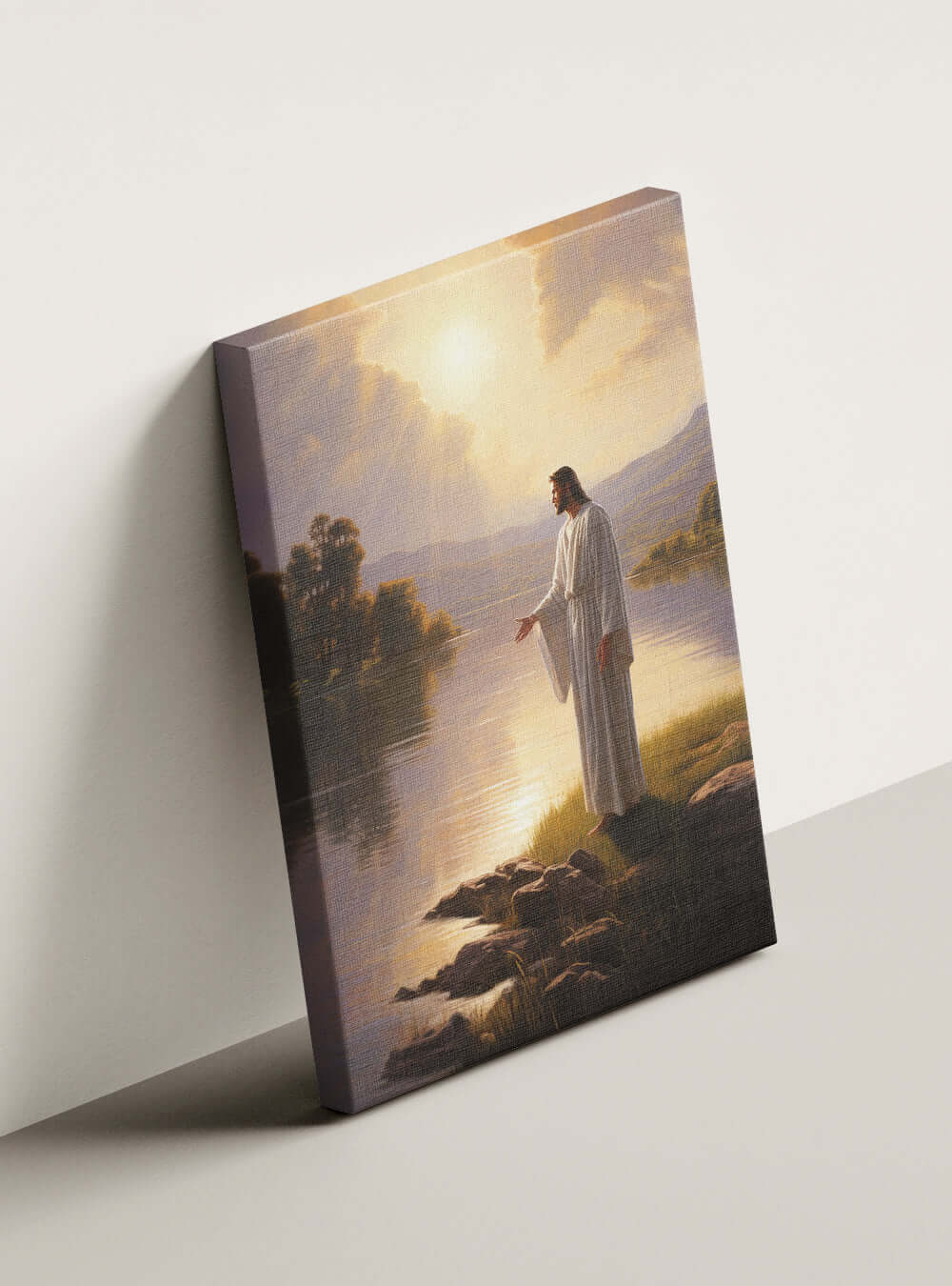 Sunrise Scene of Romans 8:28 | Bible Art Canvas Print