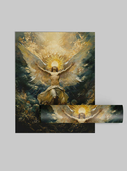 The Angelic Ascension Ephesians 4:2, Christ Paintings Poster Print