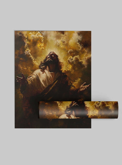 The Revelation 22:16 Inspired Divine Light Poster Print - Christian Wall Art