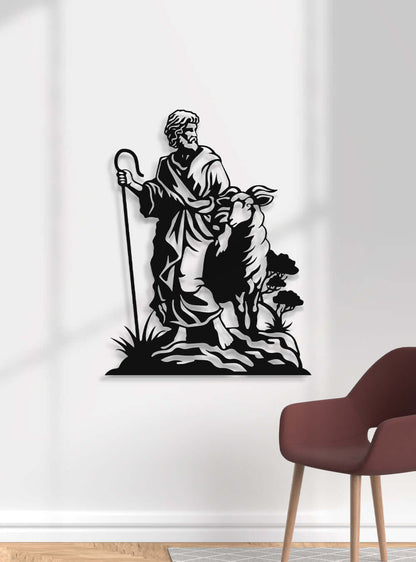 The Unique Shepherd Scene Biblical Metal Wall Art