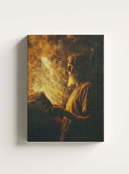 Timeless Christian Iconography: Romans 1:16 Inspired Books of the Bible Canvas Print