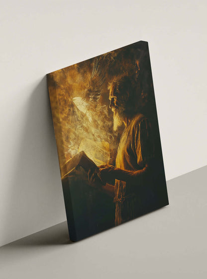 Timeless Christian Iconography: Romans 1:16 Inspired Books of the Bible Canvas Print