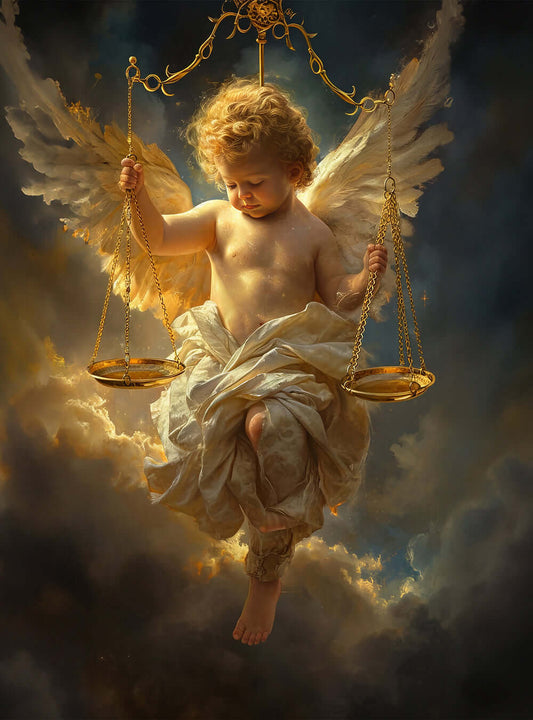 Timeless Christian Painting of Heavenly Compassion Angelic Bible Poster Print