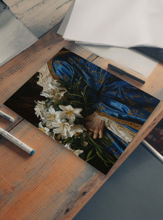 Timeless Christian Wall Art - Elegant Floral Vintage Scripture Image Poster Print