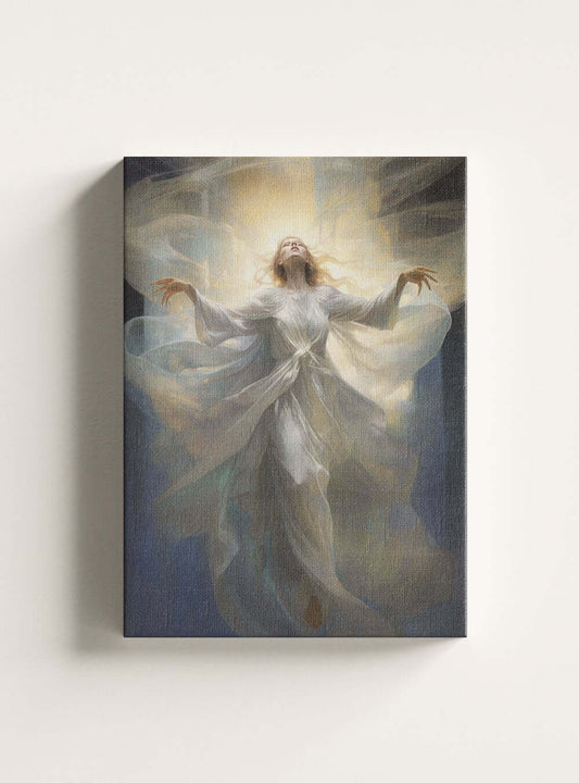 Titus 3:5 Angelic Radiance Christian Decor Canvas Print