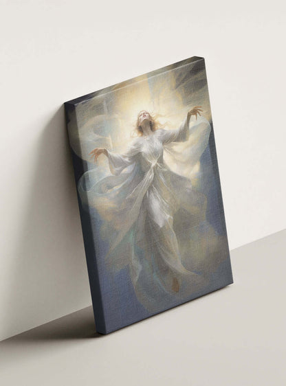 Titus 3:5 Angelic Radiance Christian Decor Canvas Print