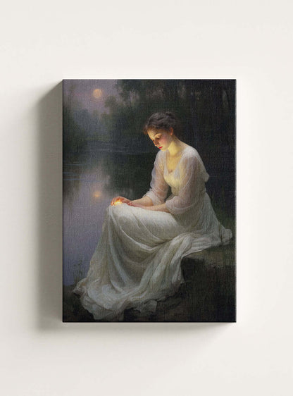 Tranquil Lady Isaiah 7:14 Bible Art Canvas Print