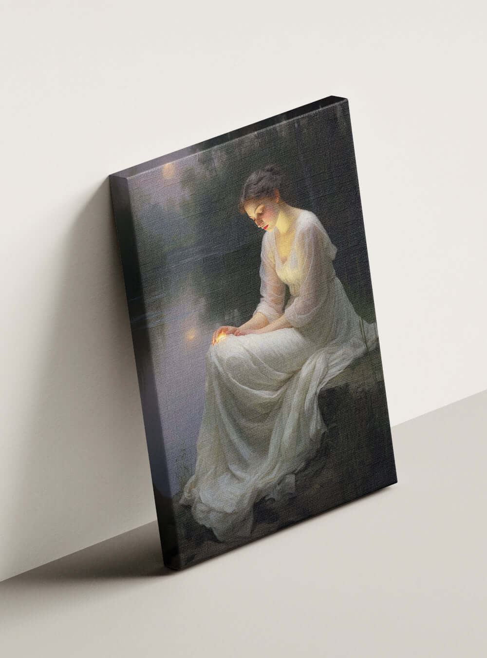 Tranquil Lady Isaiah 7:14 Bible Art Canvas Print