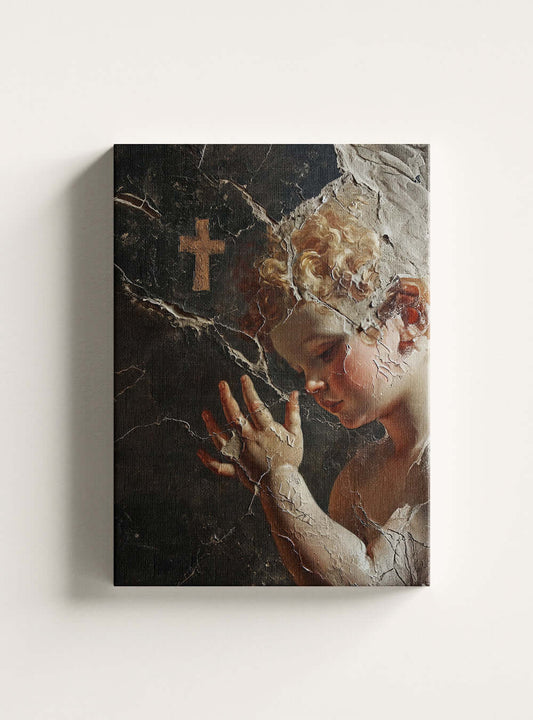 Trusting Again: Christian Canvas, Neoclassical Rebuilding Trust Cherub Print