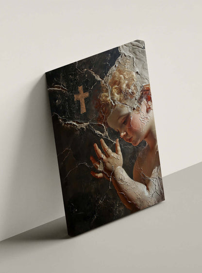 Trusting Again: Christian Canvas, Neoclassical Rebuilding Trust Cherub Print