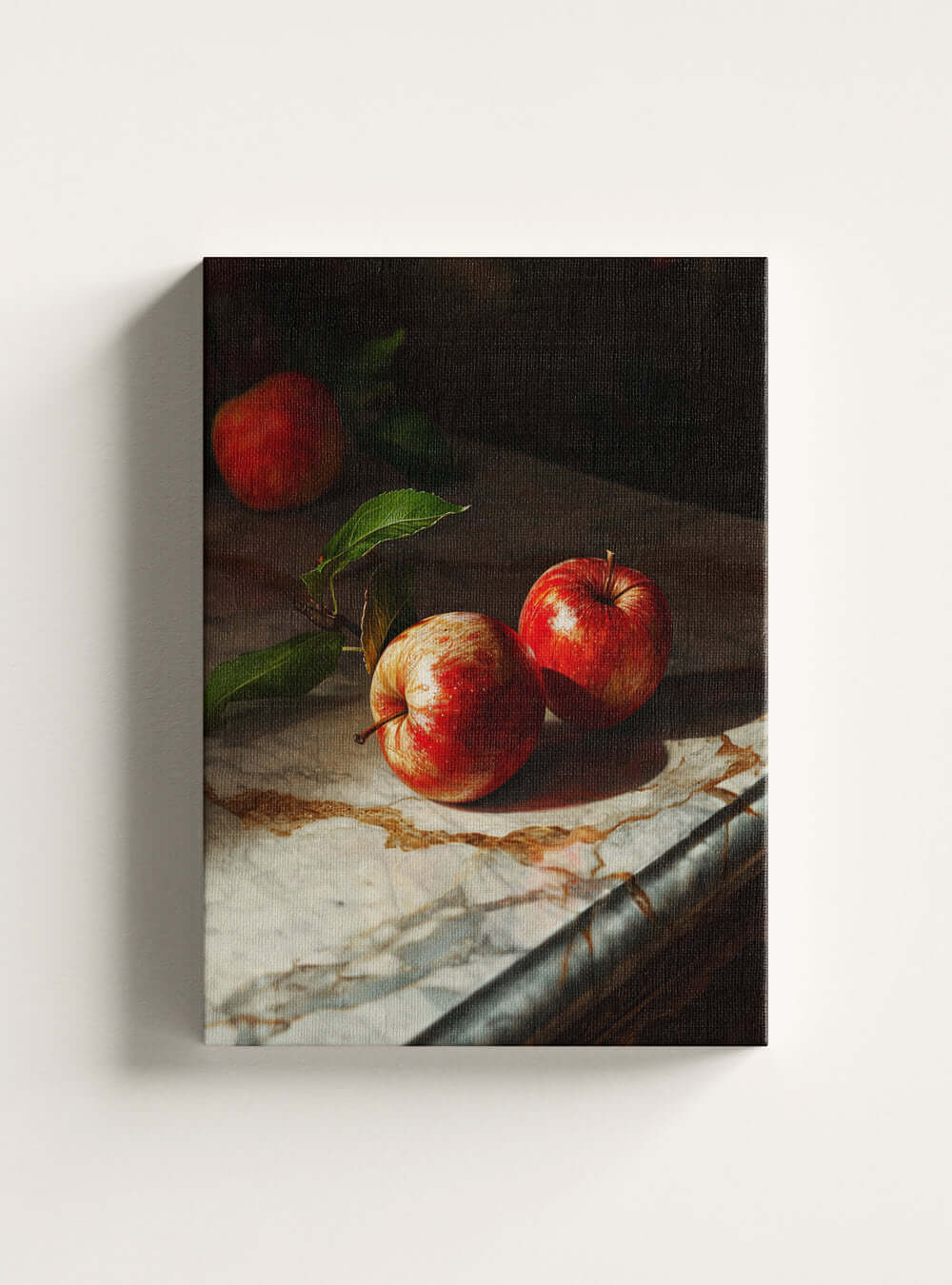 Unique Christian Art Gift: Stylish Temptation Still-Life Apple Canvas