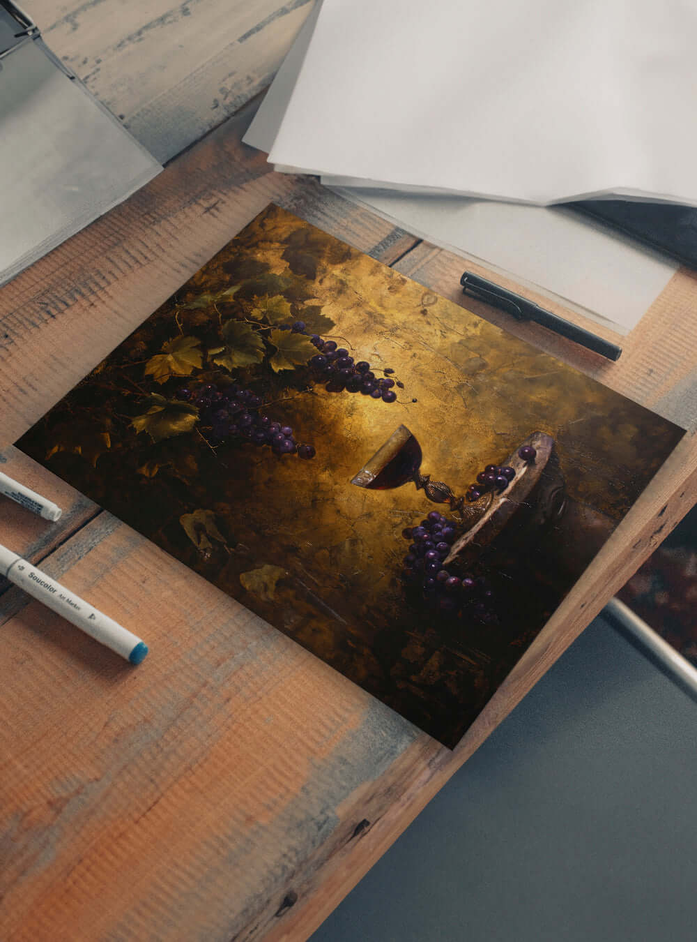 Unique Christian Iconography Vintage Biblical Grape Harvest Print