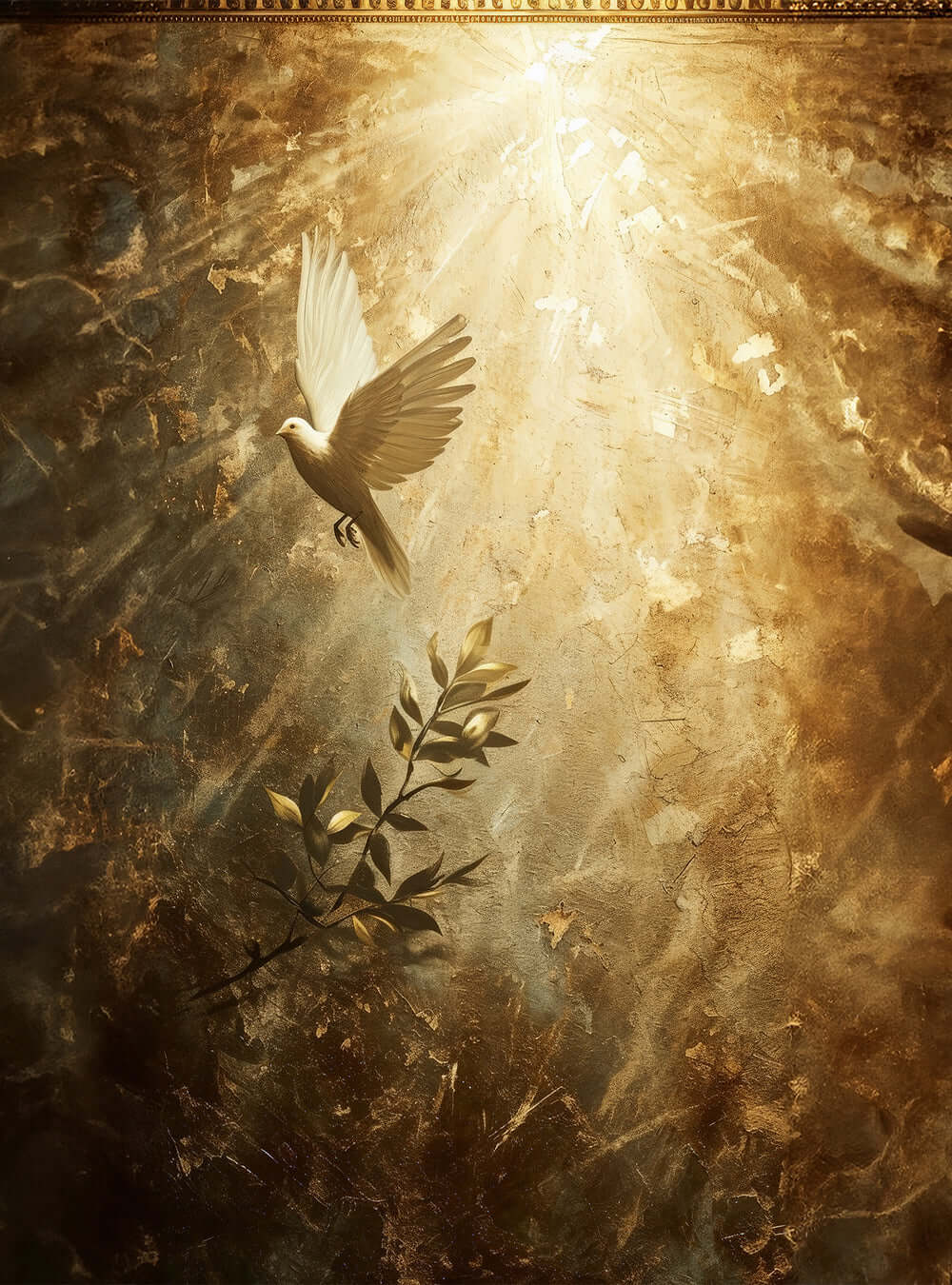 Unique Dove & Olive Branch Bible Art for Christian Home Decor