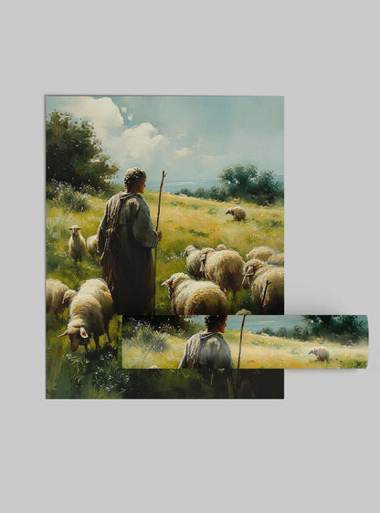 Unveil John 11:25 Pastoral Shepherd Inspirational Christian Artwork Print