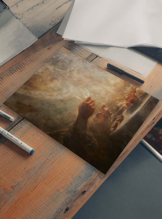 Unveiling Christian Scripture Image: Vintage Serenity Mindful Eating Poster Print