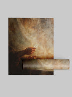 Unveiling Christian Scripture Image: Vintage Serenity Mindful Eating Poster Print