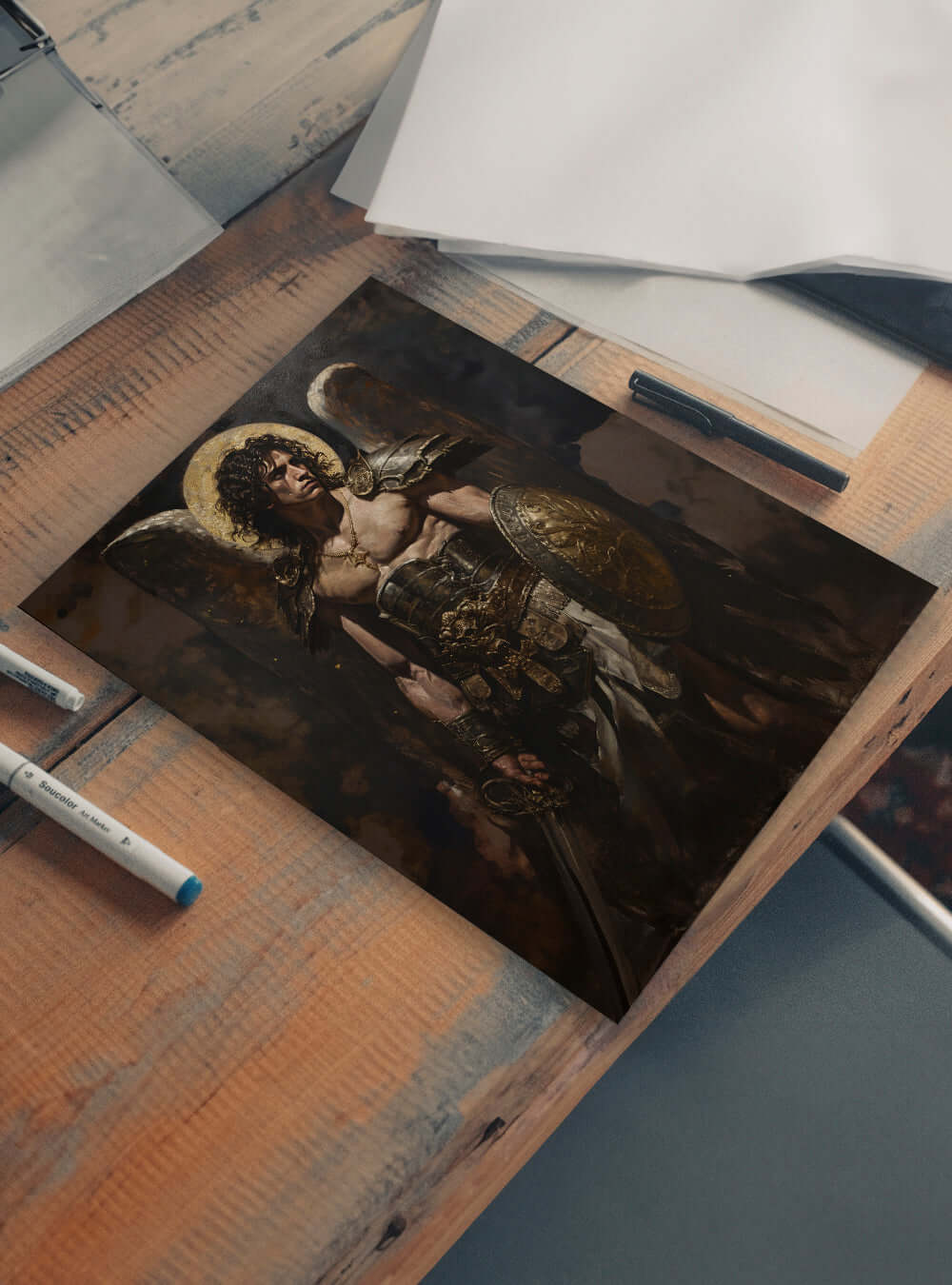 Valiant Bible Art: Inspirational 'Warrior Faith' Christian Home Decor Poster Print