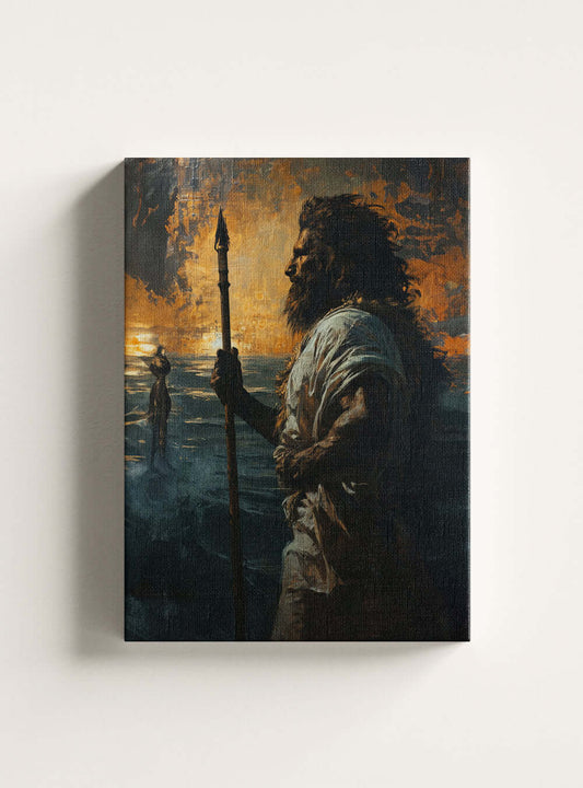 Valor-Inspired Be Strong Christ Painting, Bible Verse Canvas Art