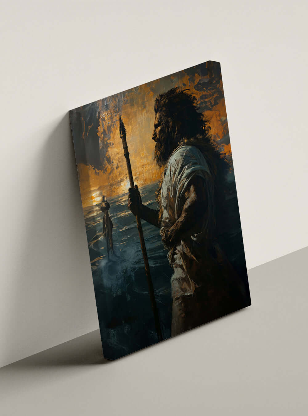 Valor-Inspired Be Strong Christ Painting, Bible Verse Canvas Art