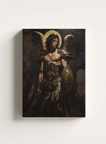 Valorous Christian Art: 'Warrior Faith' Canvas Inspired by Bible Verse