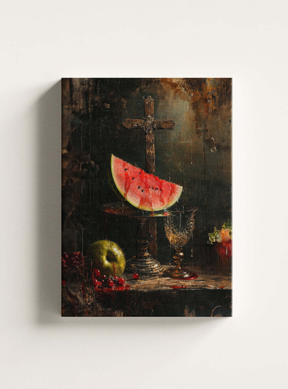 Watermelon Refreshment Bible Verse Picture on Canvas - Christian Wall Art