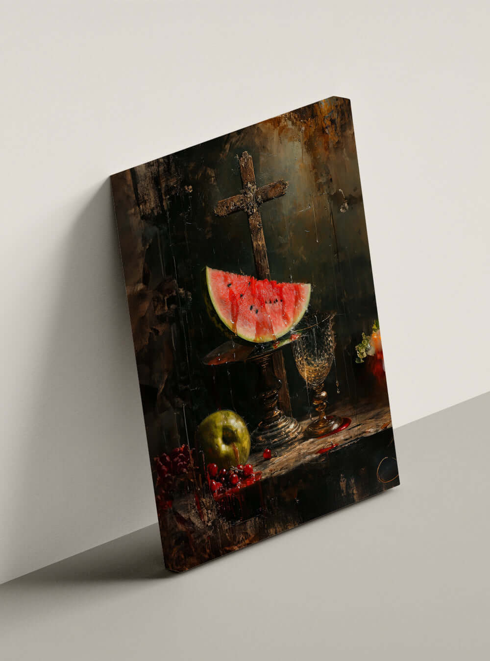 Watermelon Refreshment Bible Verse Picture on Canvas - Christian Wall Art