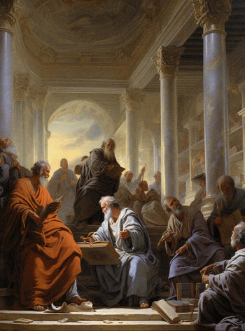 Acts 17:11 Majestic Philosophers | Christian Painting Poster Print