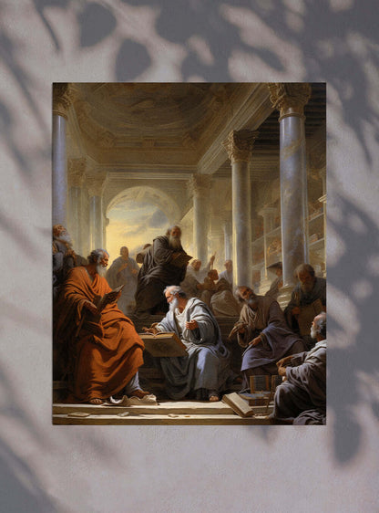 Acts 17:11 Majestic Philosophers | Christian Painting Poster Print