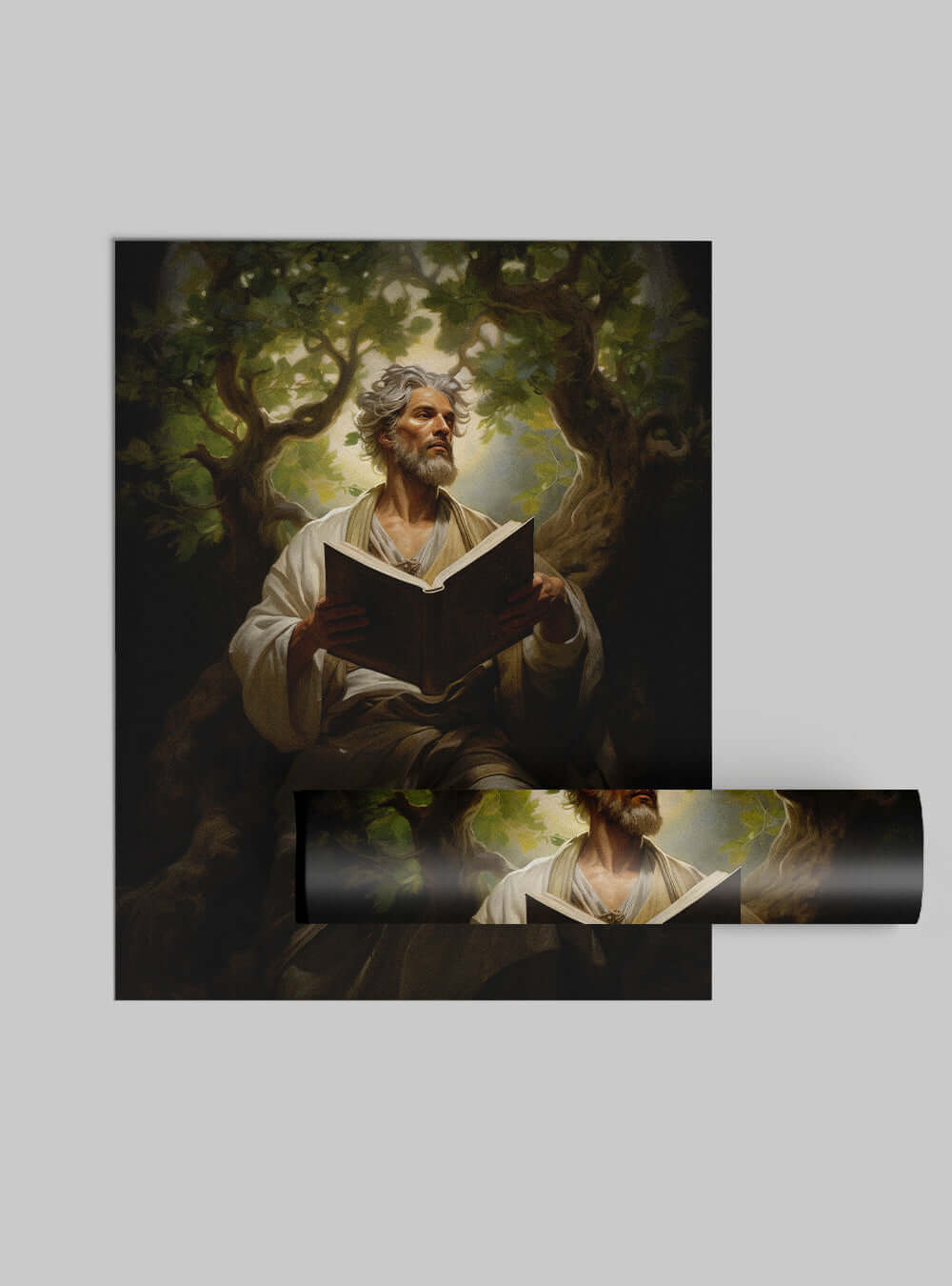 Colossians 2:7 | Sage Reading Art | Christian Artwork Poster Print