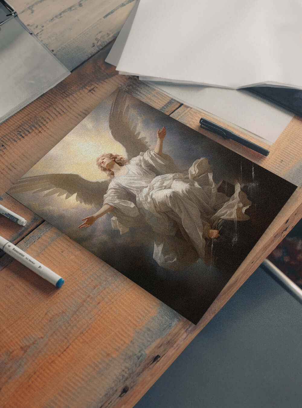 Colossians 2:9 Angelic Divine Light Bible Poster Print