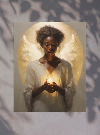 Deuteronomy 7:9 Serene Angelic Candle Christian Artwork Poster Print