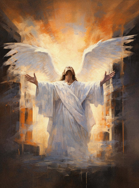 Ephesians 3:19 Angelic Radiance - Modern Christian Poster Print