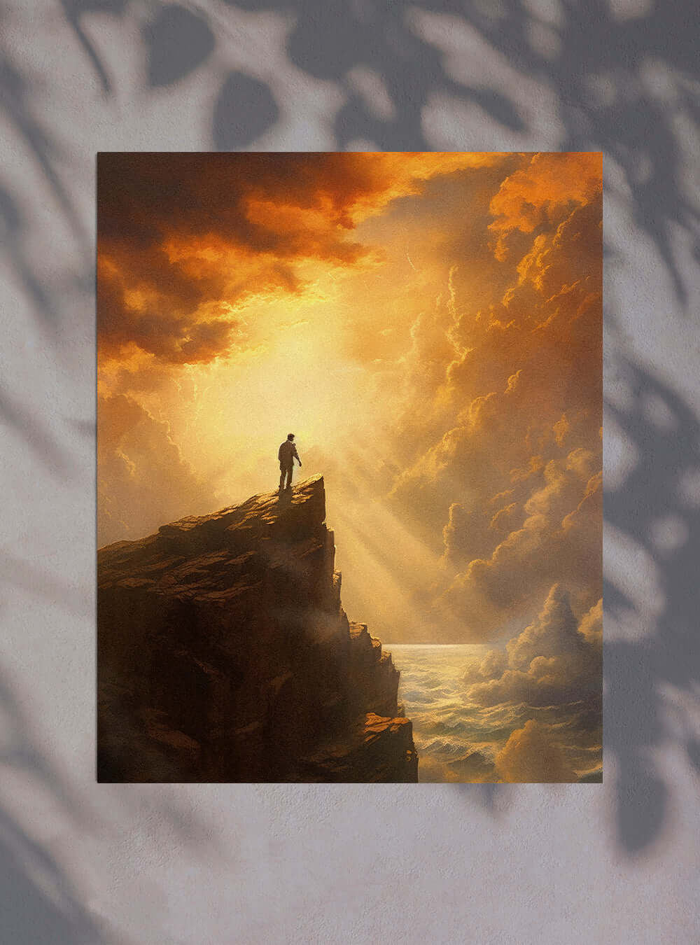 Ephesians 6:10 Sunset Cliff View - Christian Home Decor Poster Print