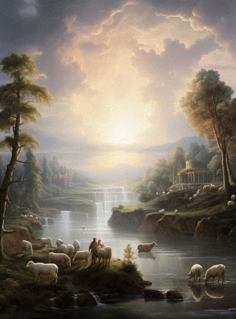 Exodus 20:10 Serene Landscape Sacred Art Poster Print