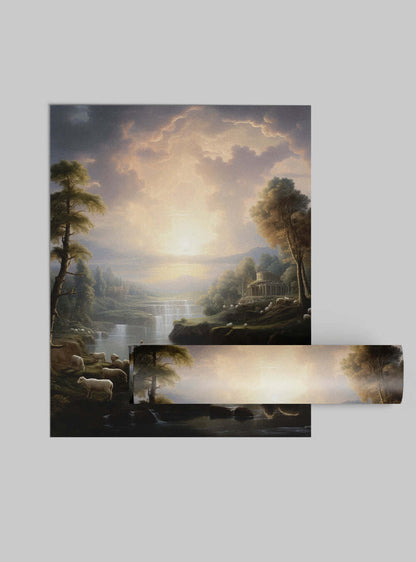 Exodus 20:10 Serene Landscape Sacred Art Poster Print